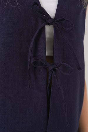 kadin keten görünümlü sifir kol ikili takim 6746 - Justyol