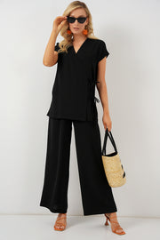 kadin kisa kol bağcikli ayrobin ikili takim 6741 - Justyol