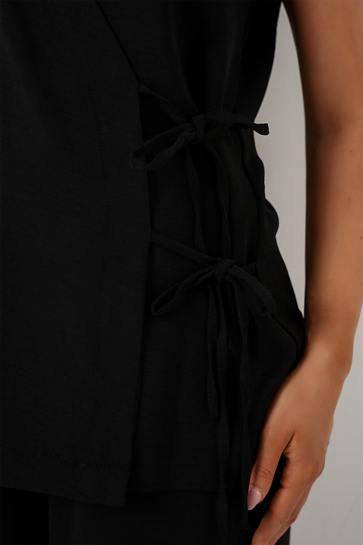 kadin kisa kol bağcikli ayrobin ikili takim 6741 - Justyol