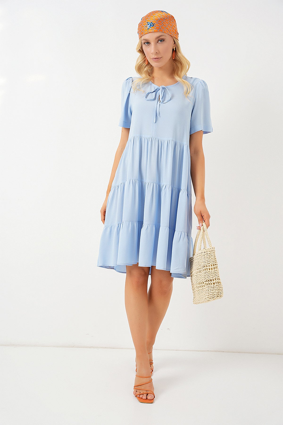 kadin kisa kol kisa elbise 2554 - Justyol