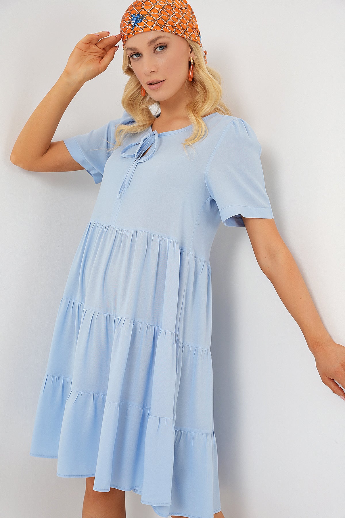 kadin kisa kol kisa elbise 2554 - Justyol