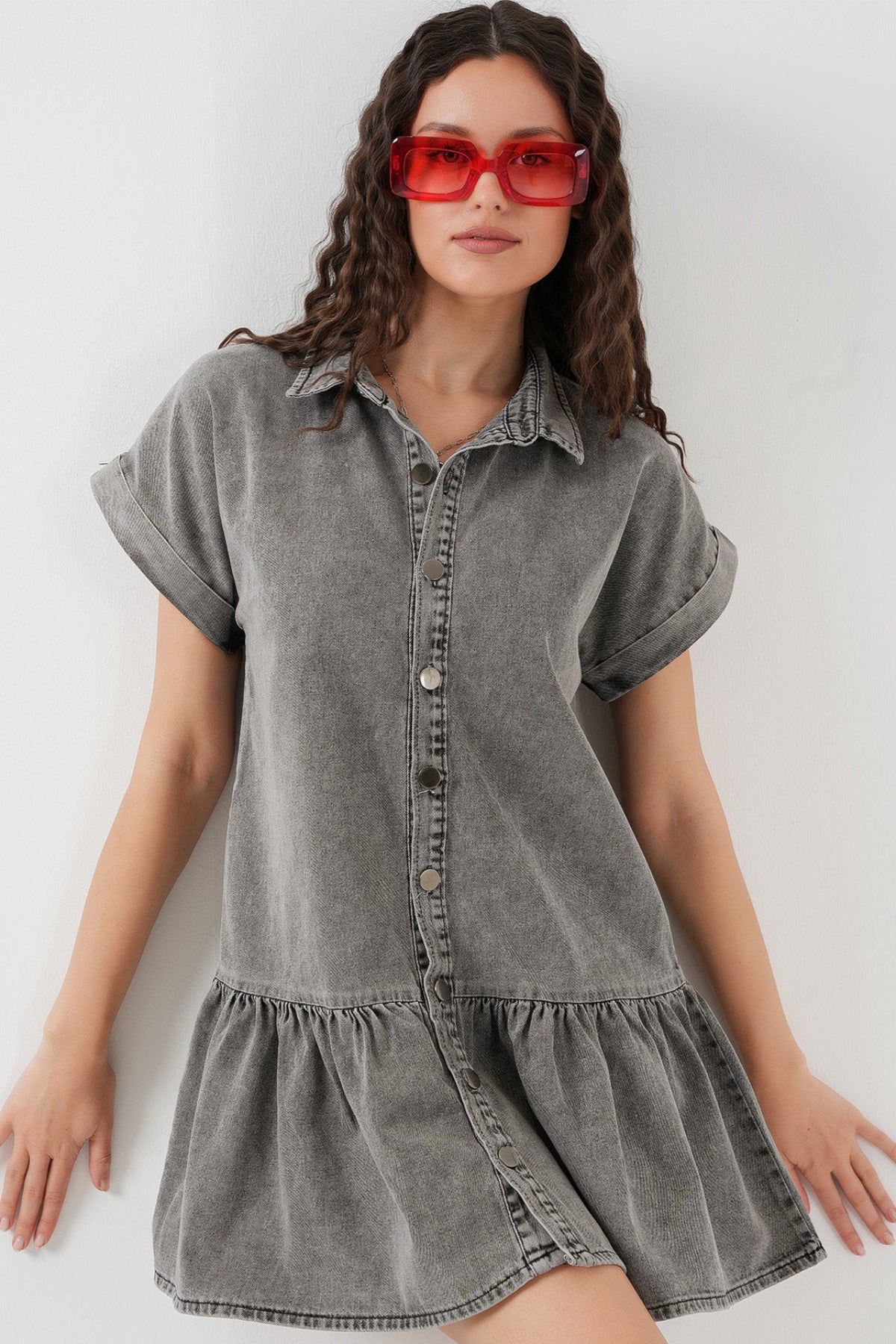 kadin kisa kot elbise 2530 - Justyol