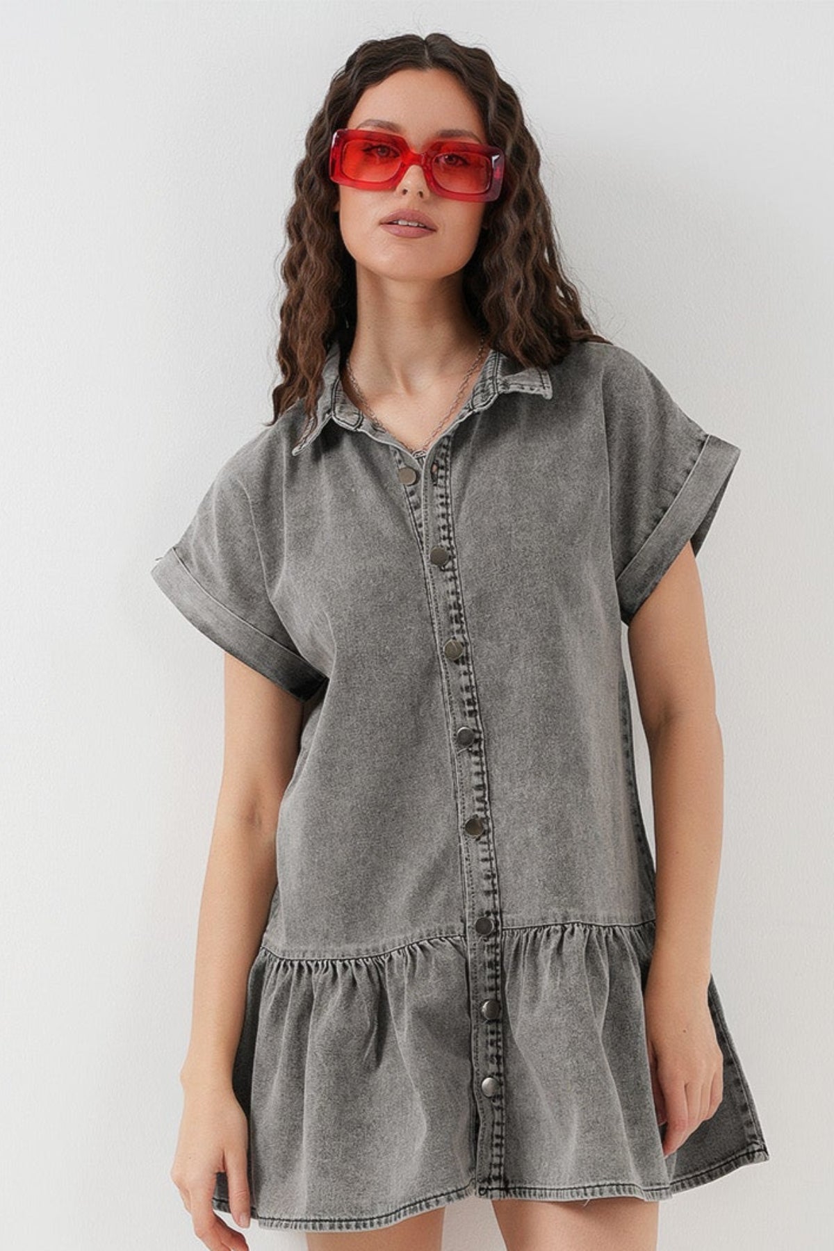 kadin kisa kot elbise 2530 - Justyol