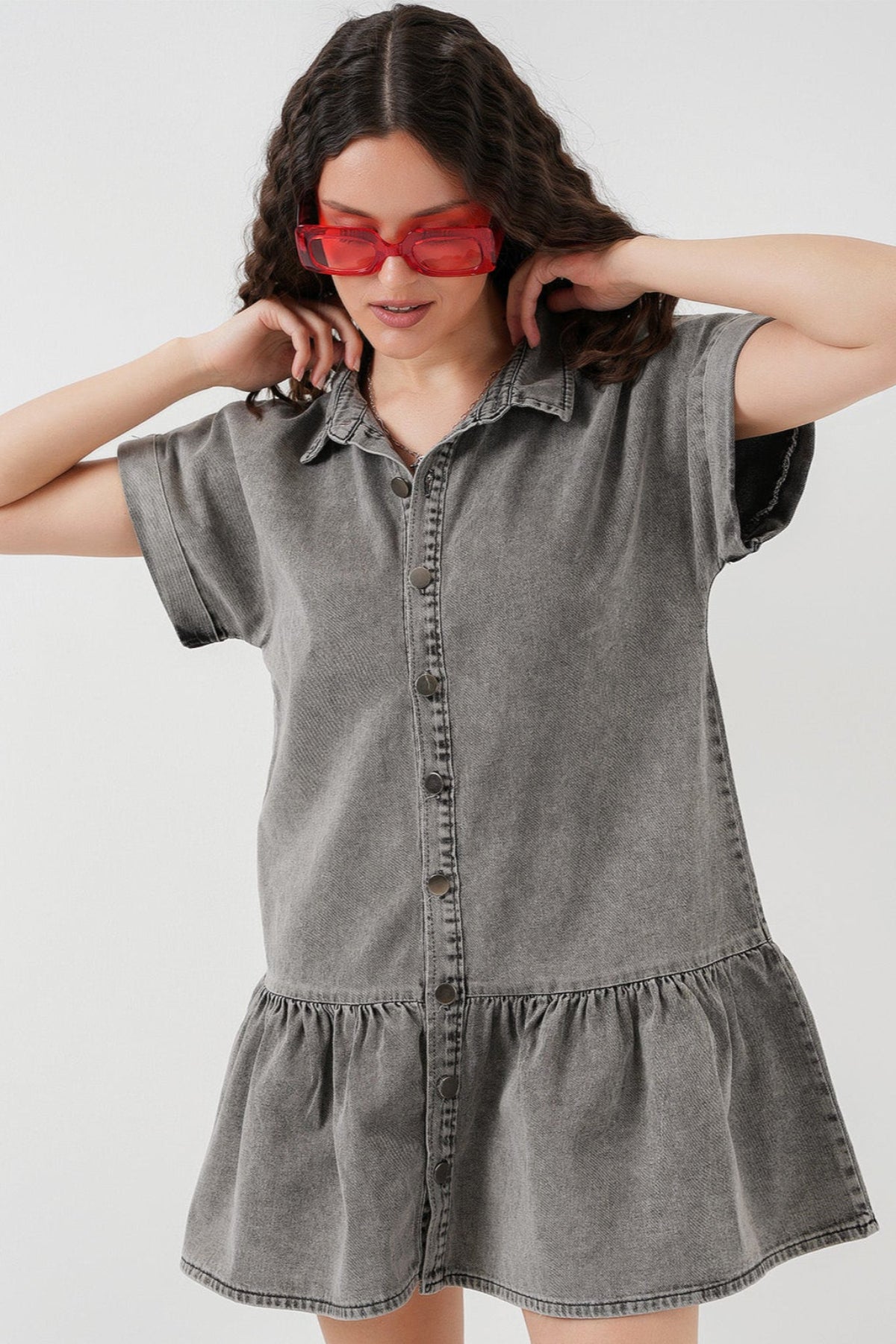 kadin kisa kot elbise 2530 - Justyol