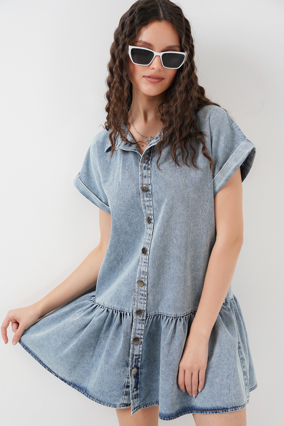 kadin kisa kot elbise 2530 - Justyol