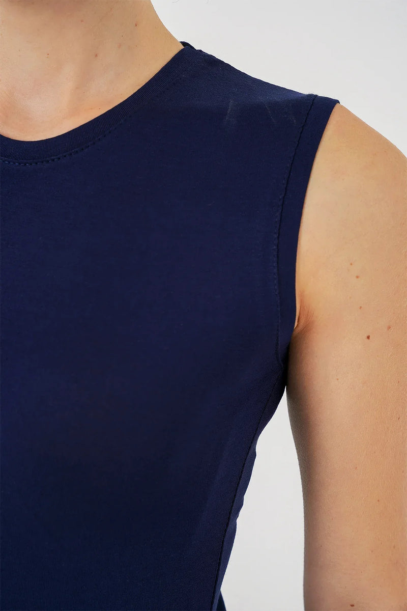 Body femme sans manches en viscose et lycra 4347