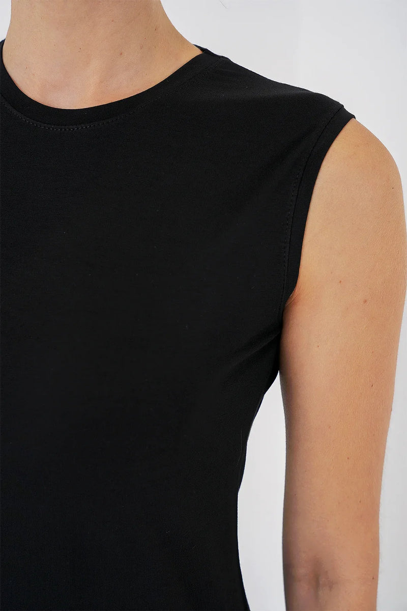Body femme sans manches en viscose et lycra 4347