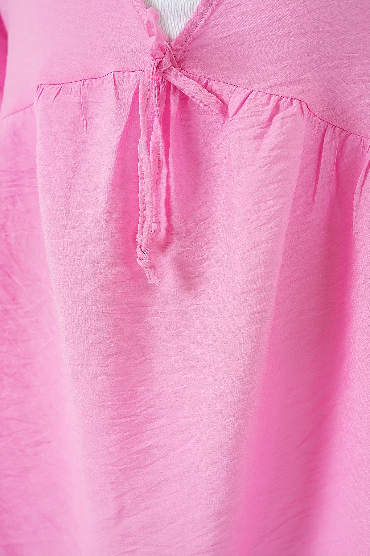 kadin önü bağcikli kisa kol bluz 962 - Justyol