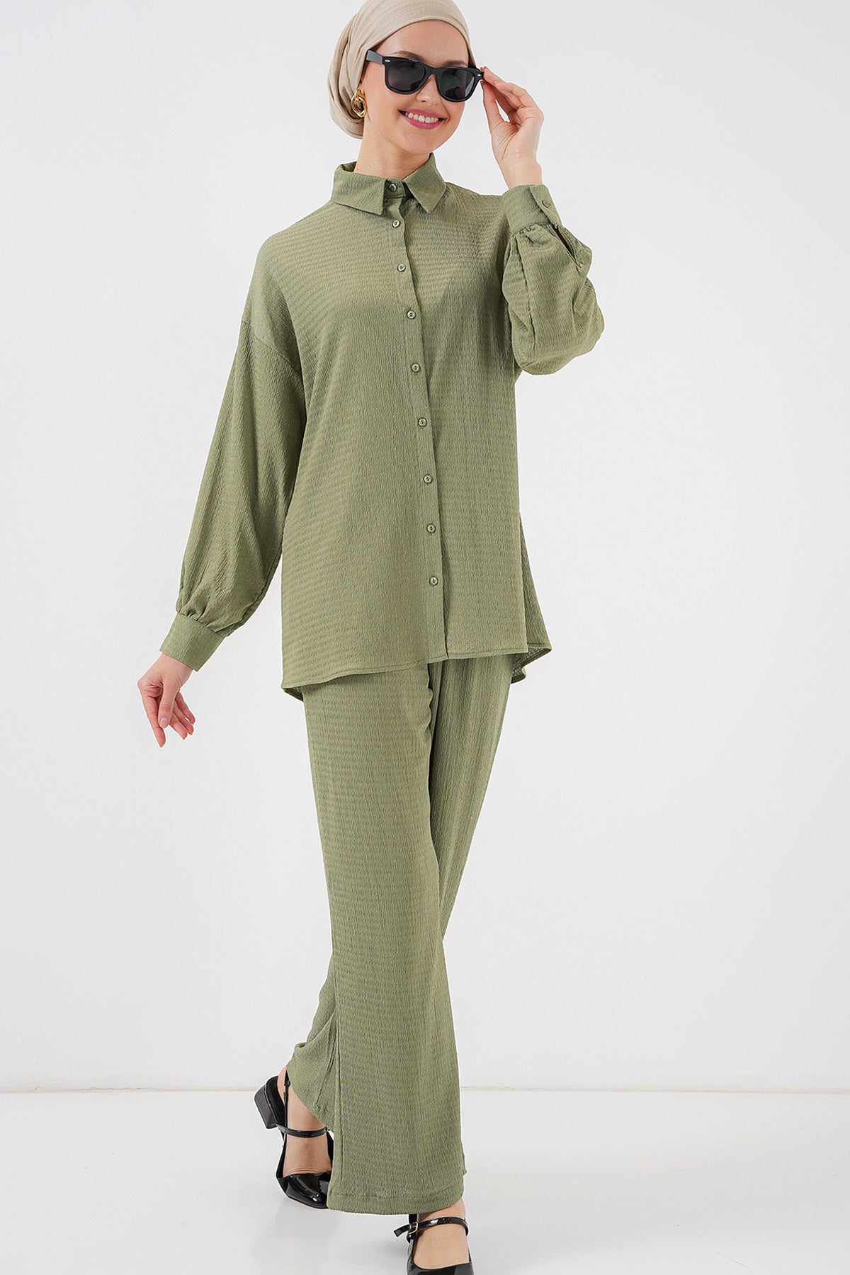 kadin örme tesettür alt üst takim 6711 - Justyol