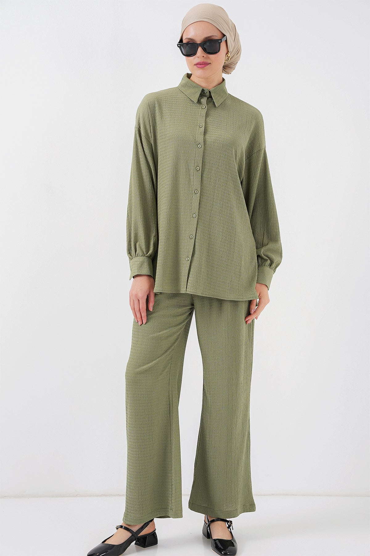 kadin örme tesettür alt üst takim 6711 - Justyol