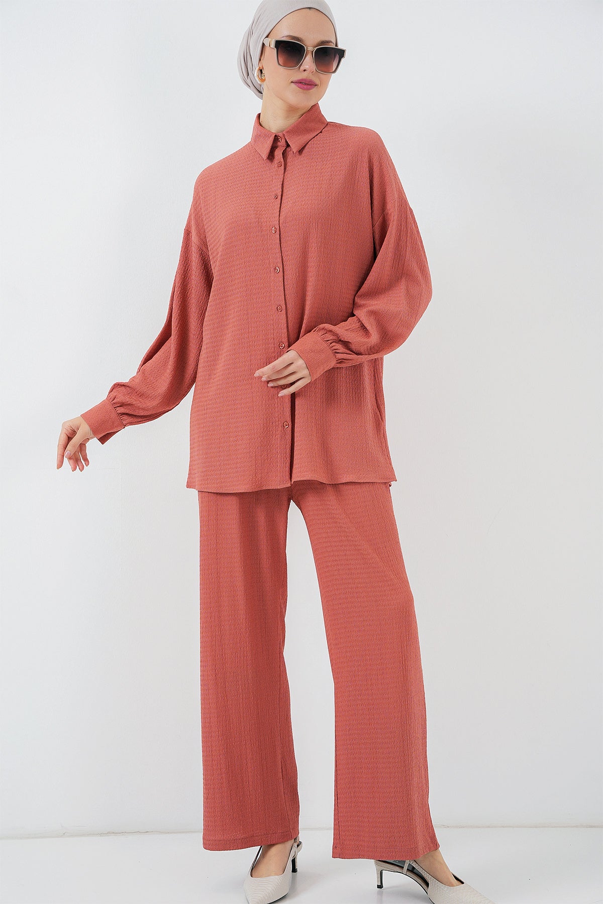 kadin örme tesettür alt üst takim 6711 - Justyol