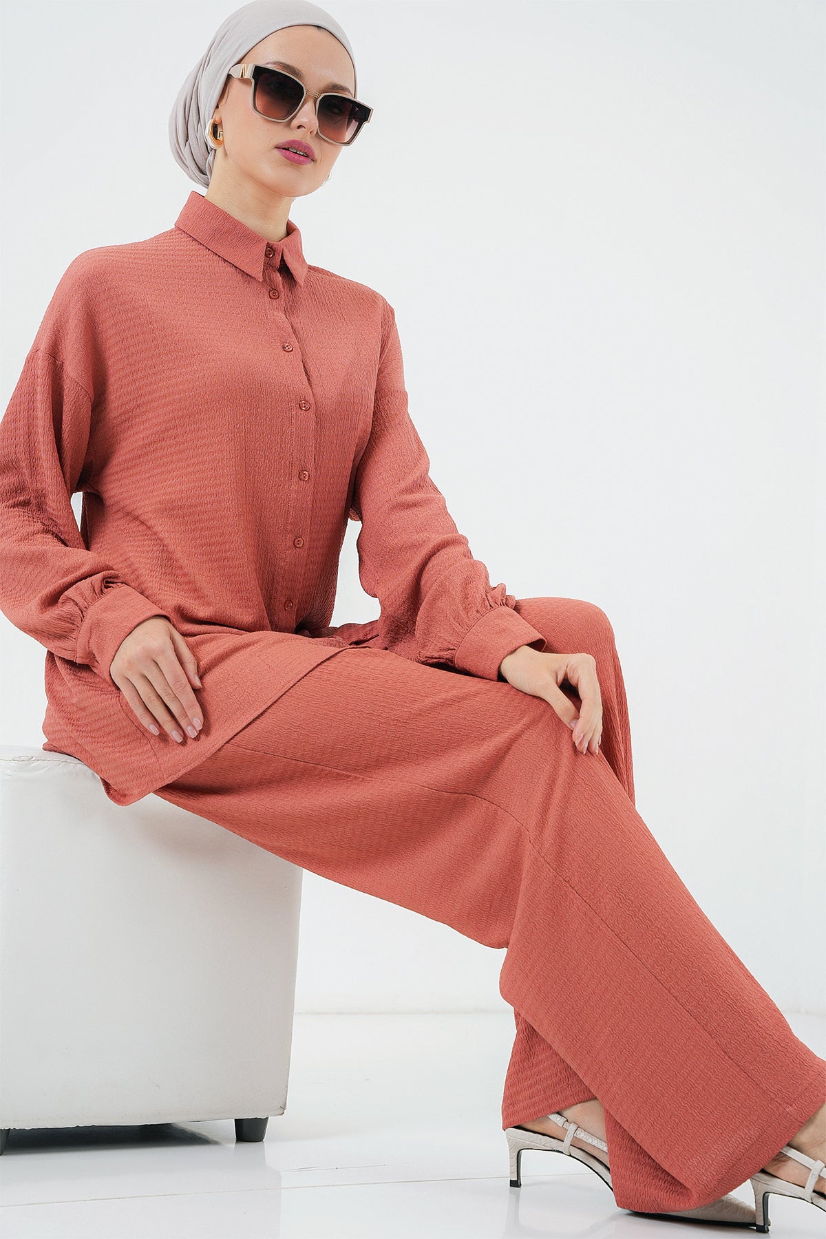 kadin örme tesettür alt üst takim 6711 - Justyol