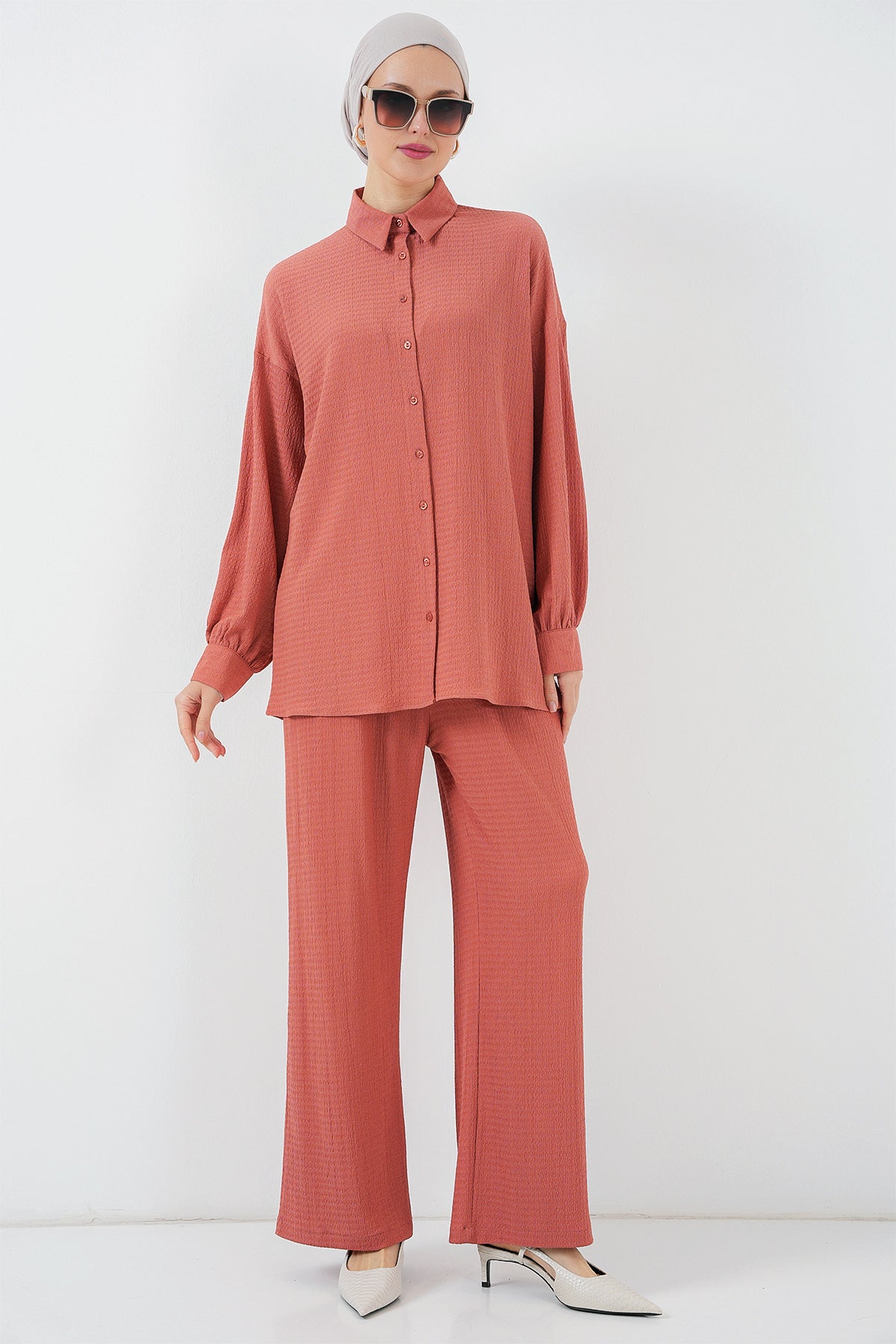 kadin örme tesettür alt üst takim 6711 - Justyol