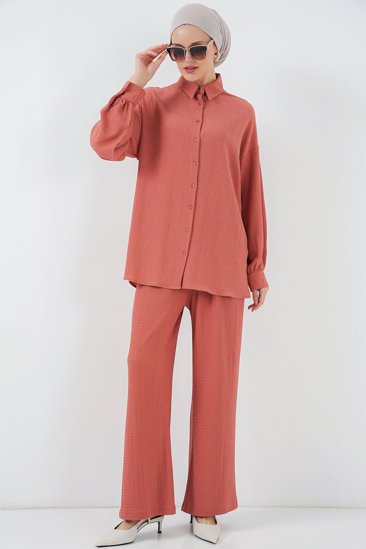 kadin örme tesettür alt üst takim 6711 - Justyol