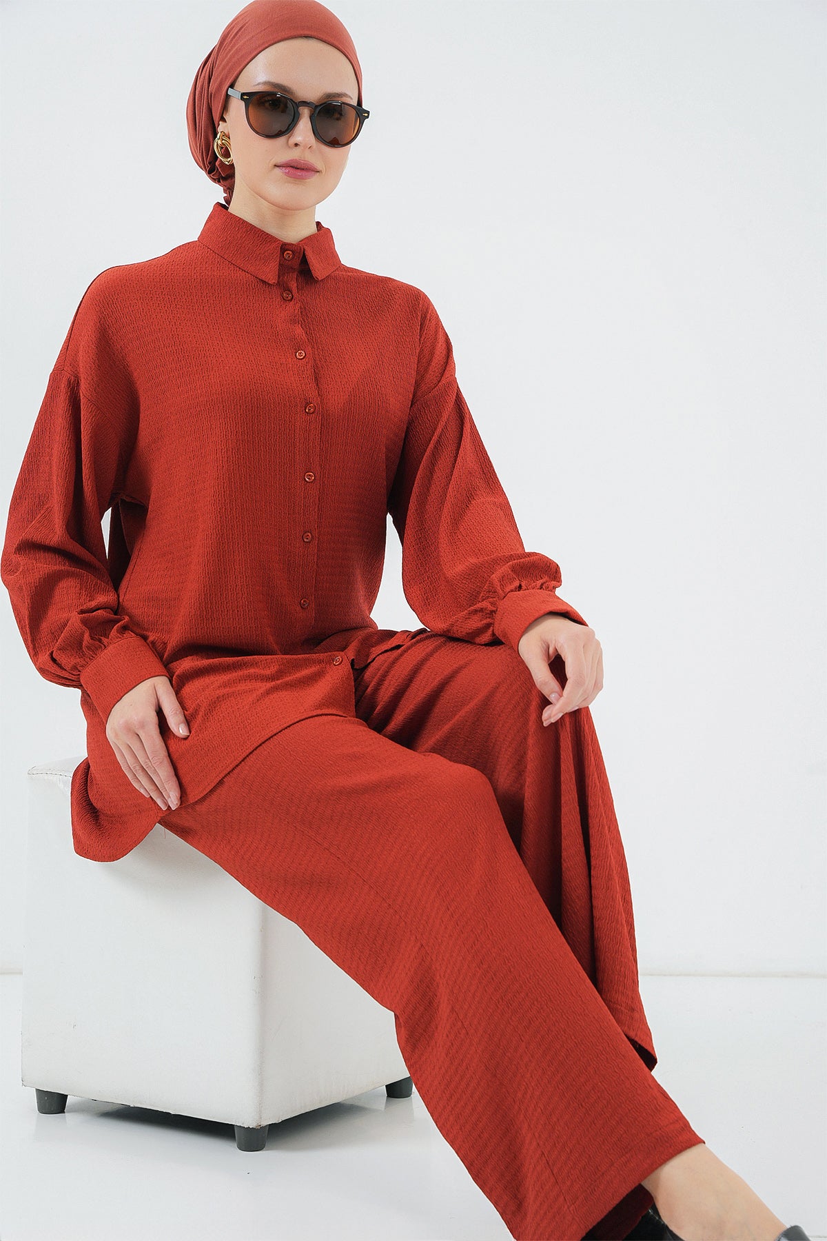 kadin örme tesettür alt üst takim 6711 - Justyol