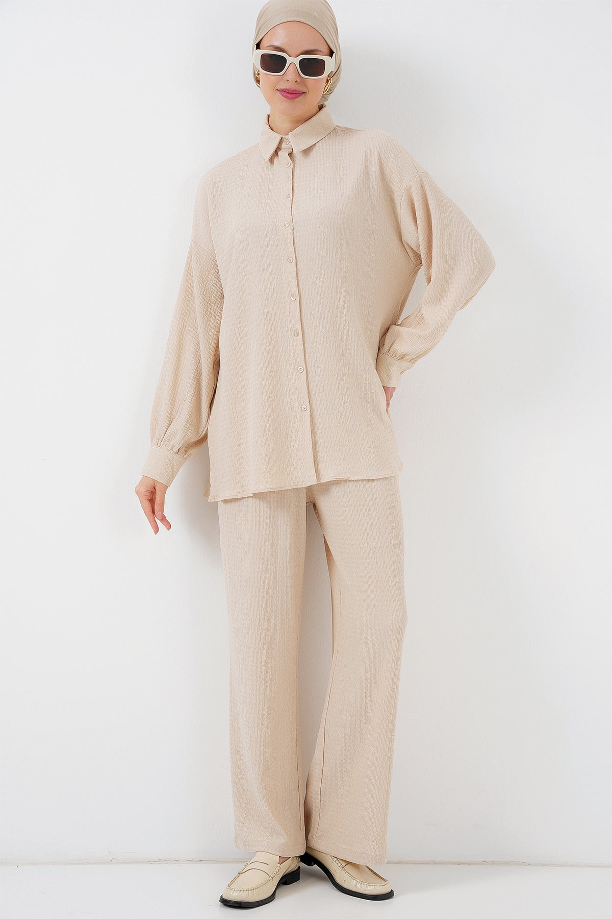 kadin örme tesettür alt üst takim 6711 - Justyol