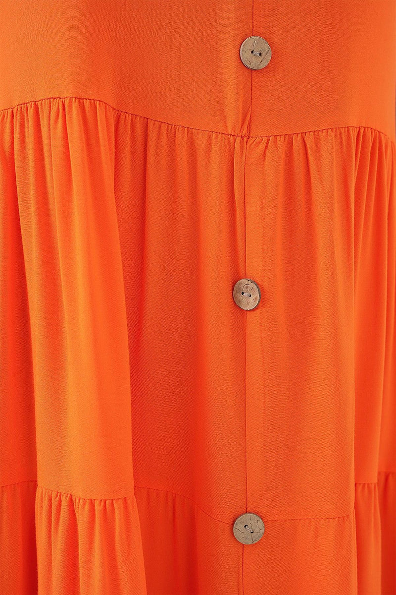 Robe femme courte sans manches boutonnée en viscose 2571