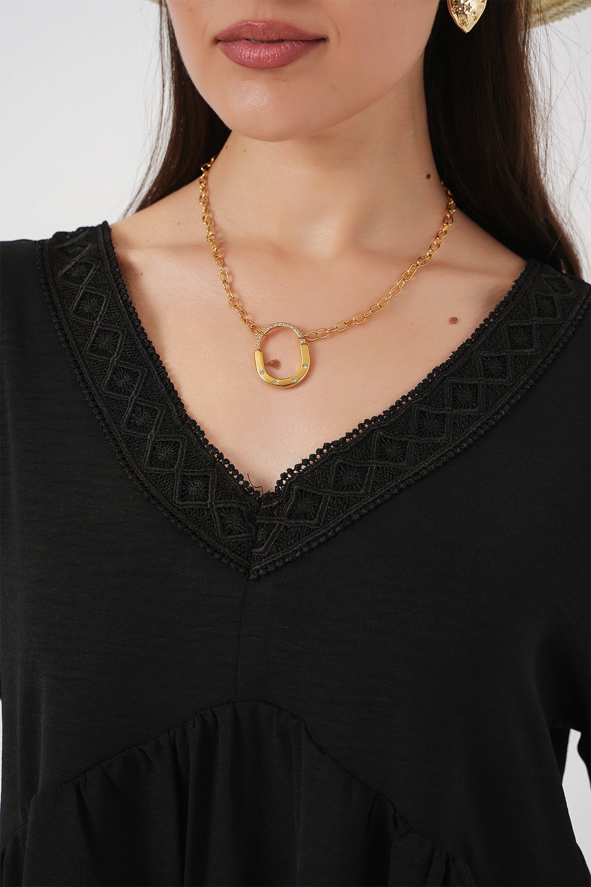 kadin v yaka kisa kol elbise 2567 - Justyol