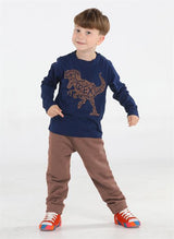 yazili dino jogger pantolon + tshirt takim