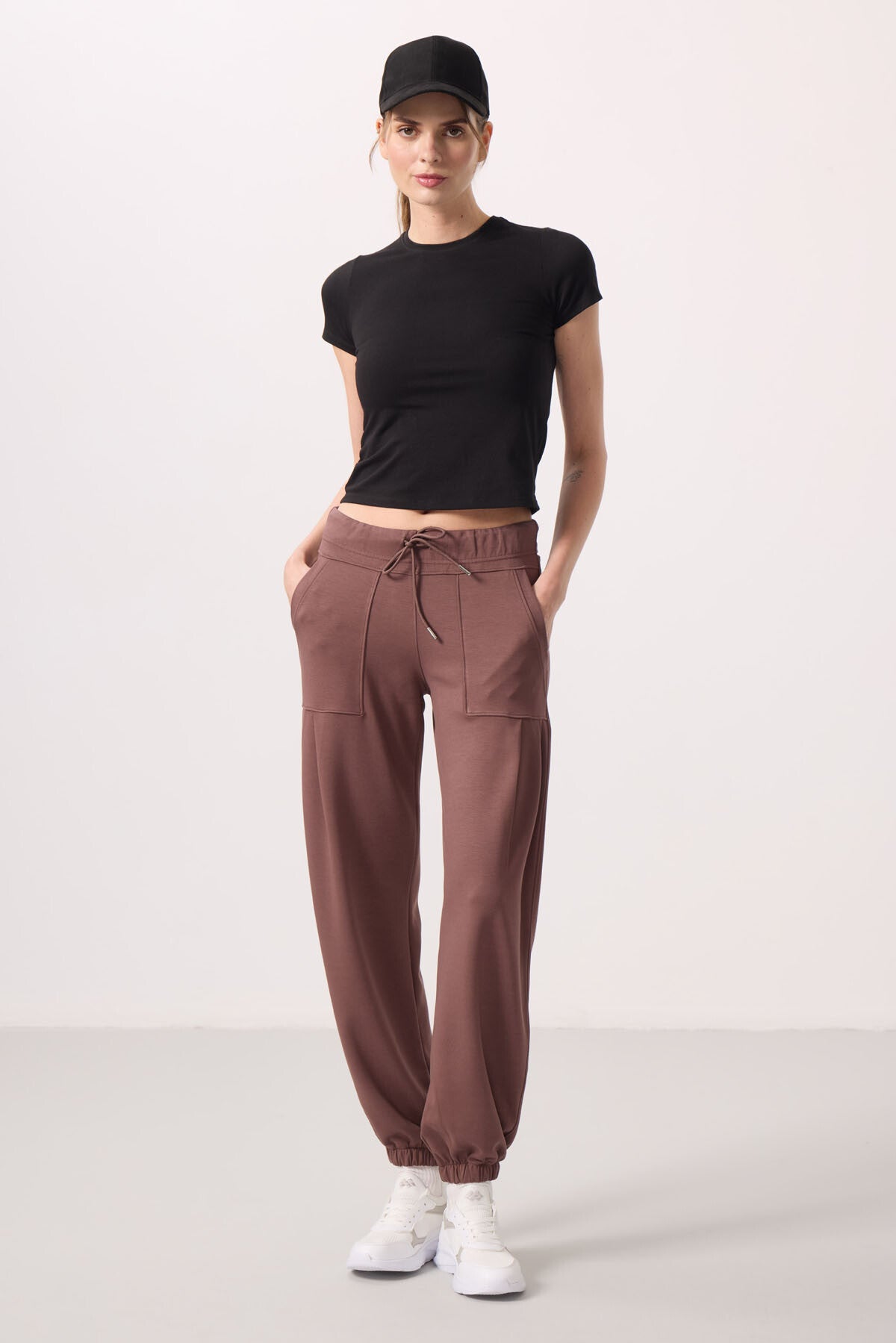 <tc>Pantalon femme coupe confortable avec détail de poches en tissu texturé doux - 94672</tc>