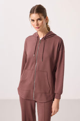 <tc>Sweatshirt tunique femme oversize à capuche en texture douce - 97302</tc>