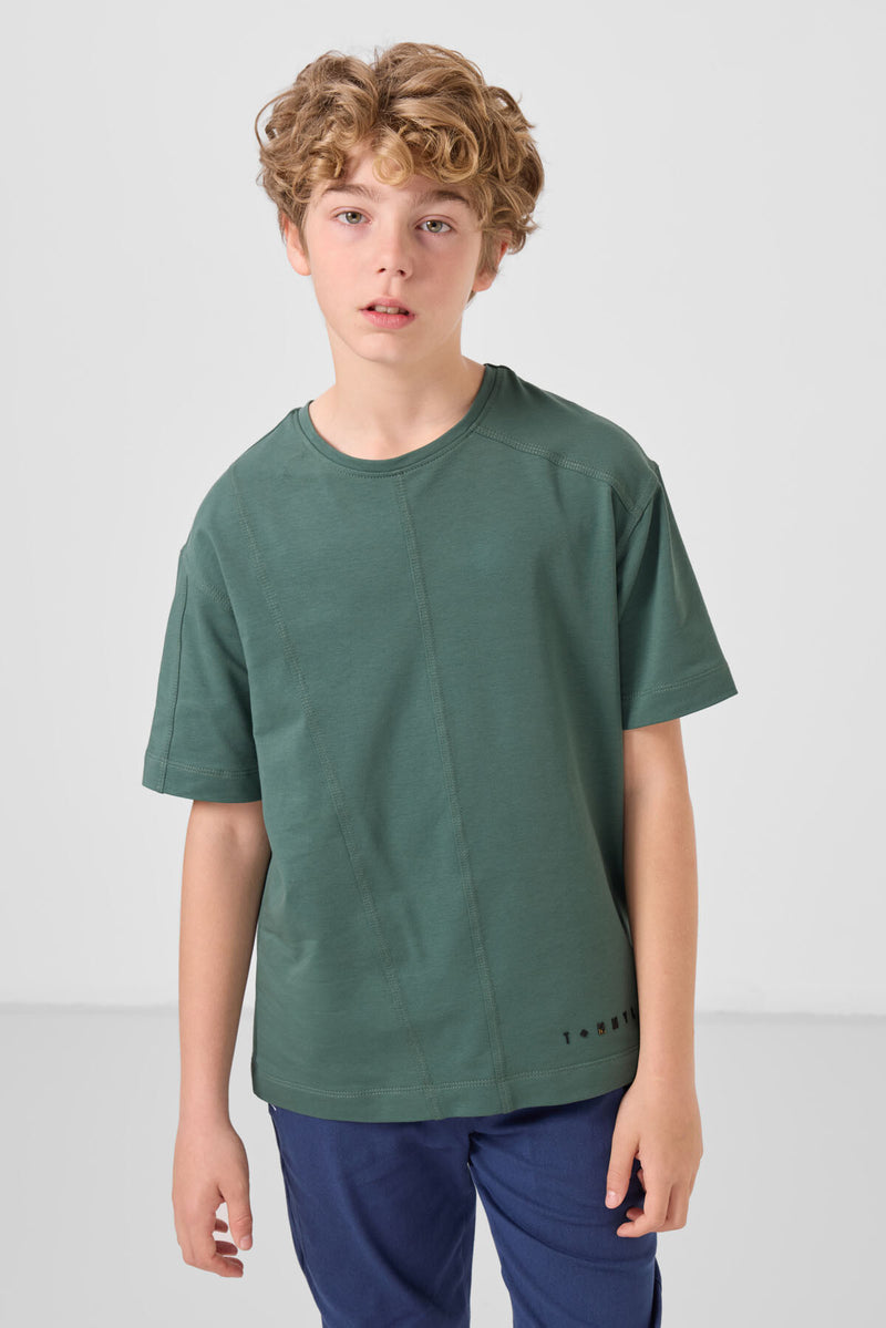 T-shirt Oversize Garçon en Coton Doux - 11297