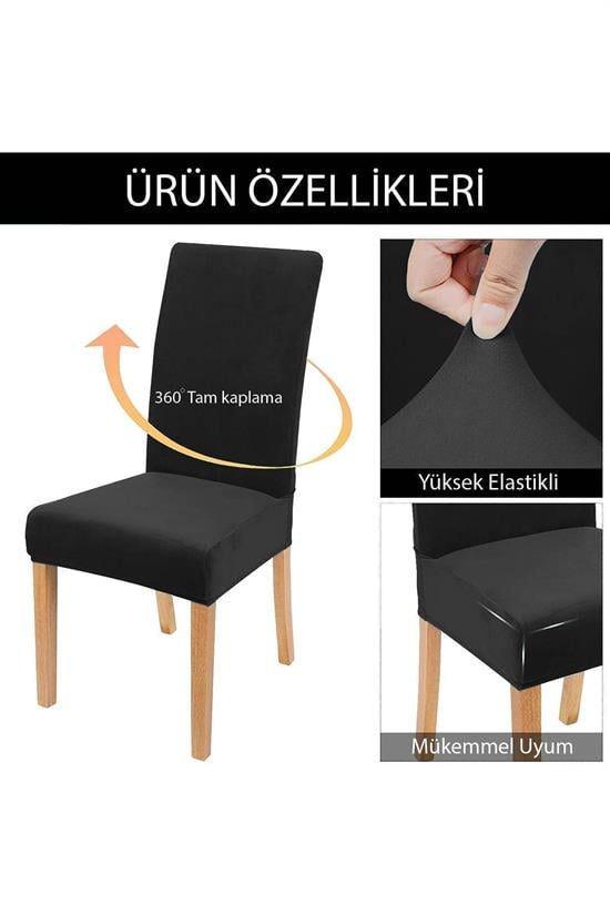 Housse de Chaise Extensible en Velours Motif Nid d’Abeille – Lot de 4