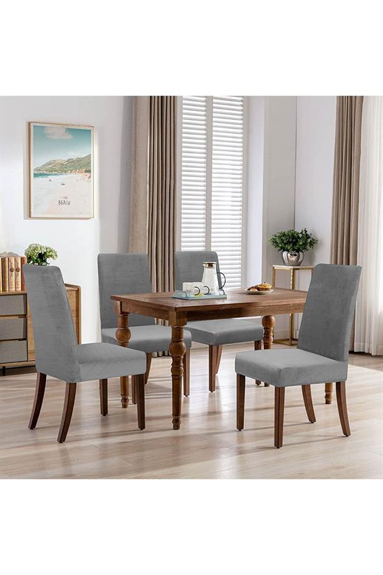 Housse de chaise en velours de qualité supérieure avec élasthanne, protection pour chaise de cuisine, ensemble de 4