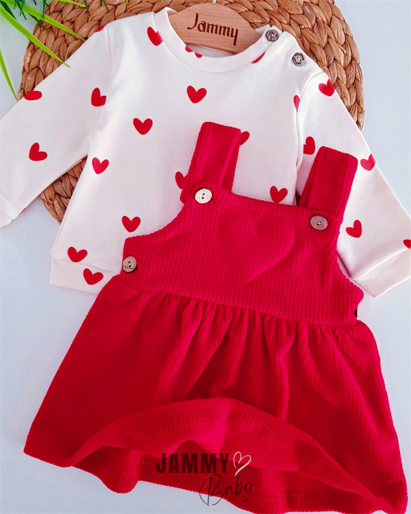 heart polar gilet dress & body set JKids