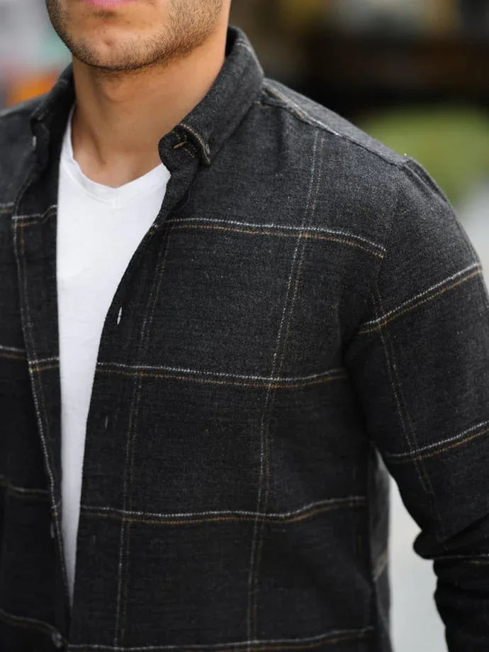 Chemise Homme à Carreaux Oduncu Fit en Coton Tricoté | Confort & Style