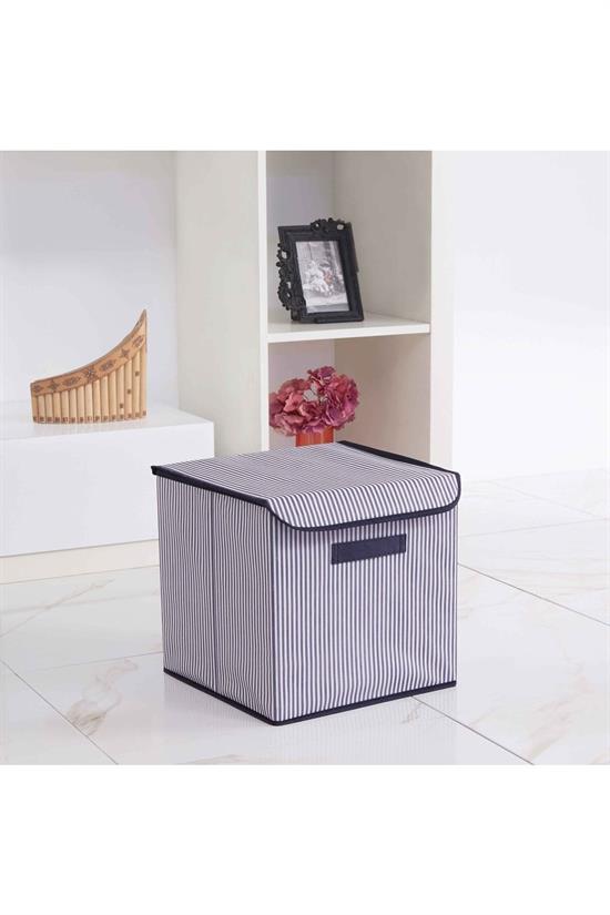 Boîte de rangement pliable avec couvercle pour organisation de placard et boîte de rangement pour linge et jouets, panier 30x30x30