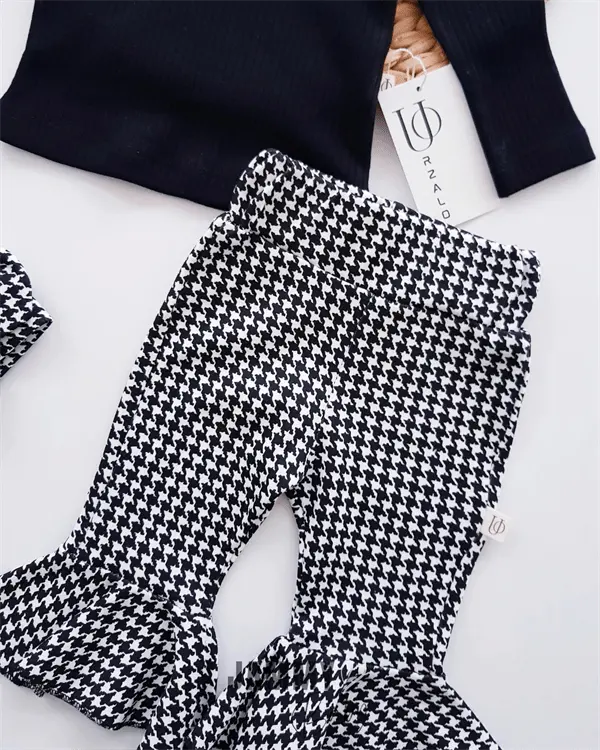plaid pattern spanish tights bandana 3 piece set - ekru - Justyol