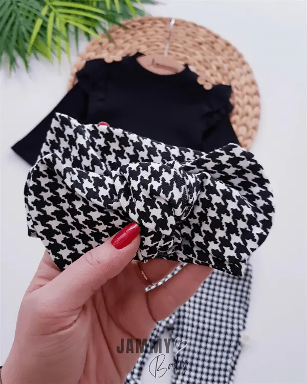 plaid pattern spanish tights bandana 3 piece set - ekru - Justyol