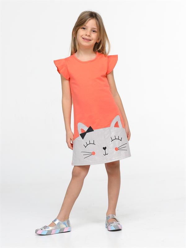 <tc>"Robe pour fille en tricot avec motif de chat brillant"</tc>