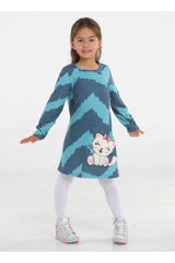 <tc>Robe fille asymétrique avec imprimé chat Yumoş</tc>