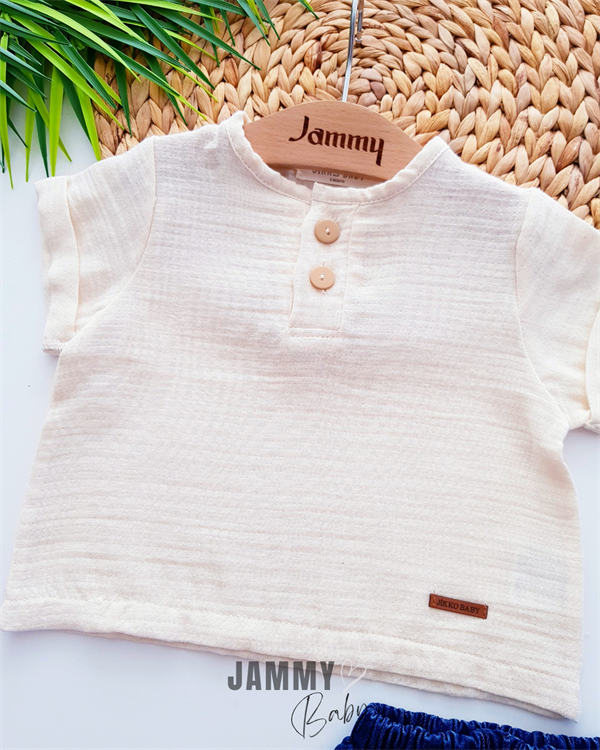 Ensemble Bébé Kelvin Body Mousseline & Short Denim 2 Pièces