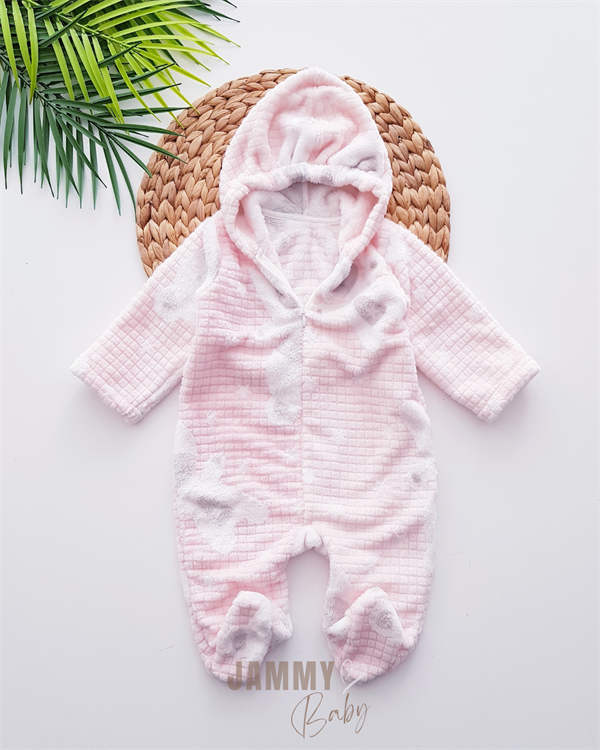 welsoft plush jumpsuit with teddy bear pattern