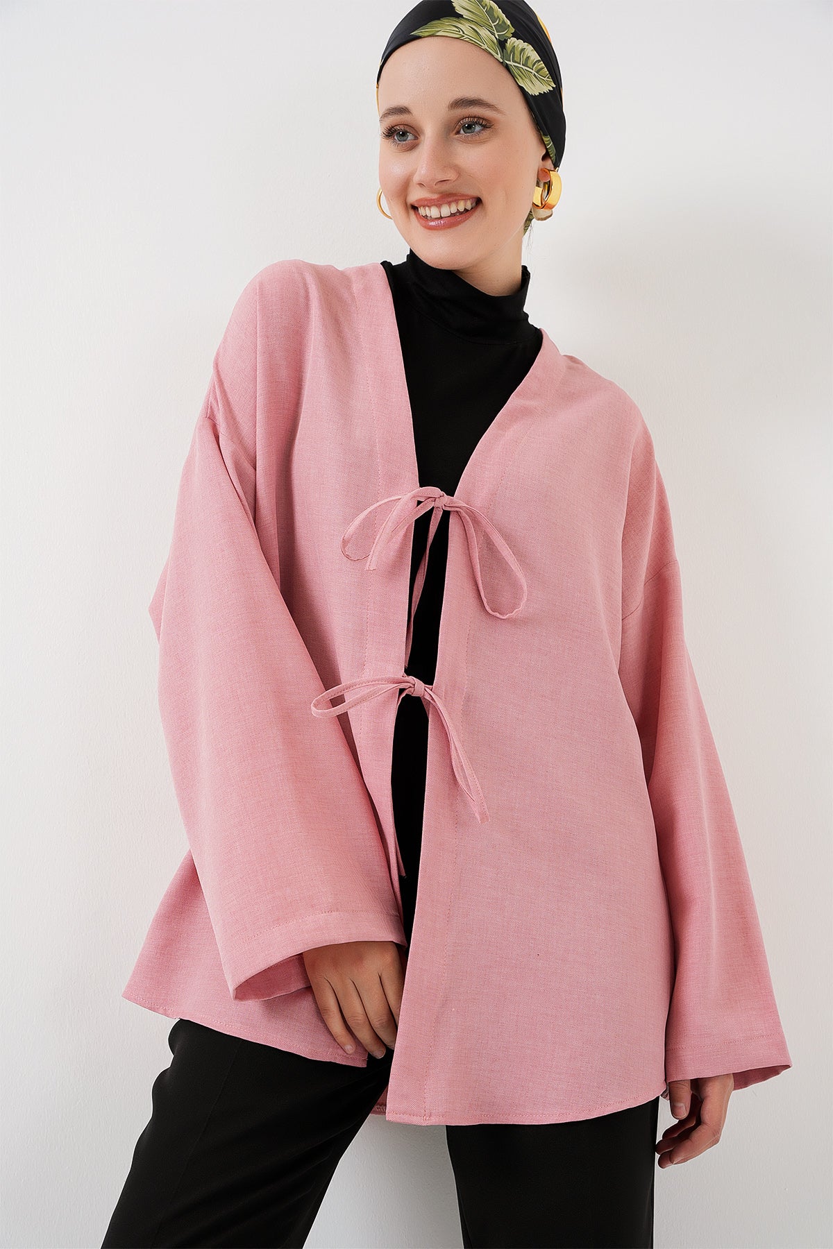 keten tesettür kimono 5968 - Justyol