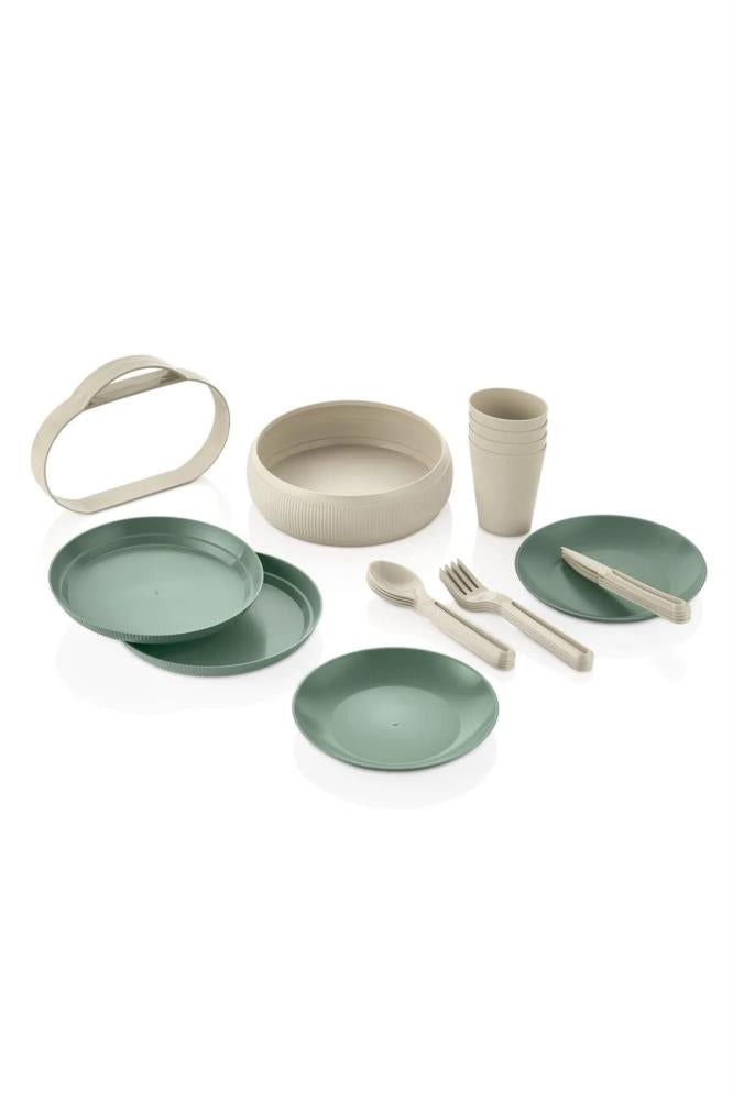Set de pique-nique rond multifonction portable pour 4 personnes – Design compact et transportable