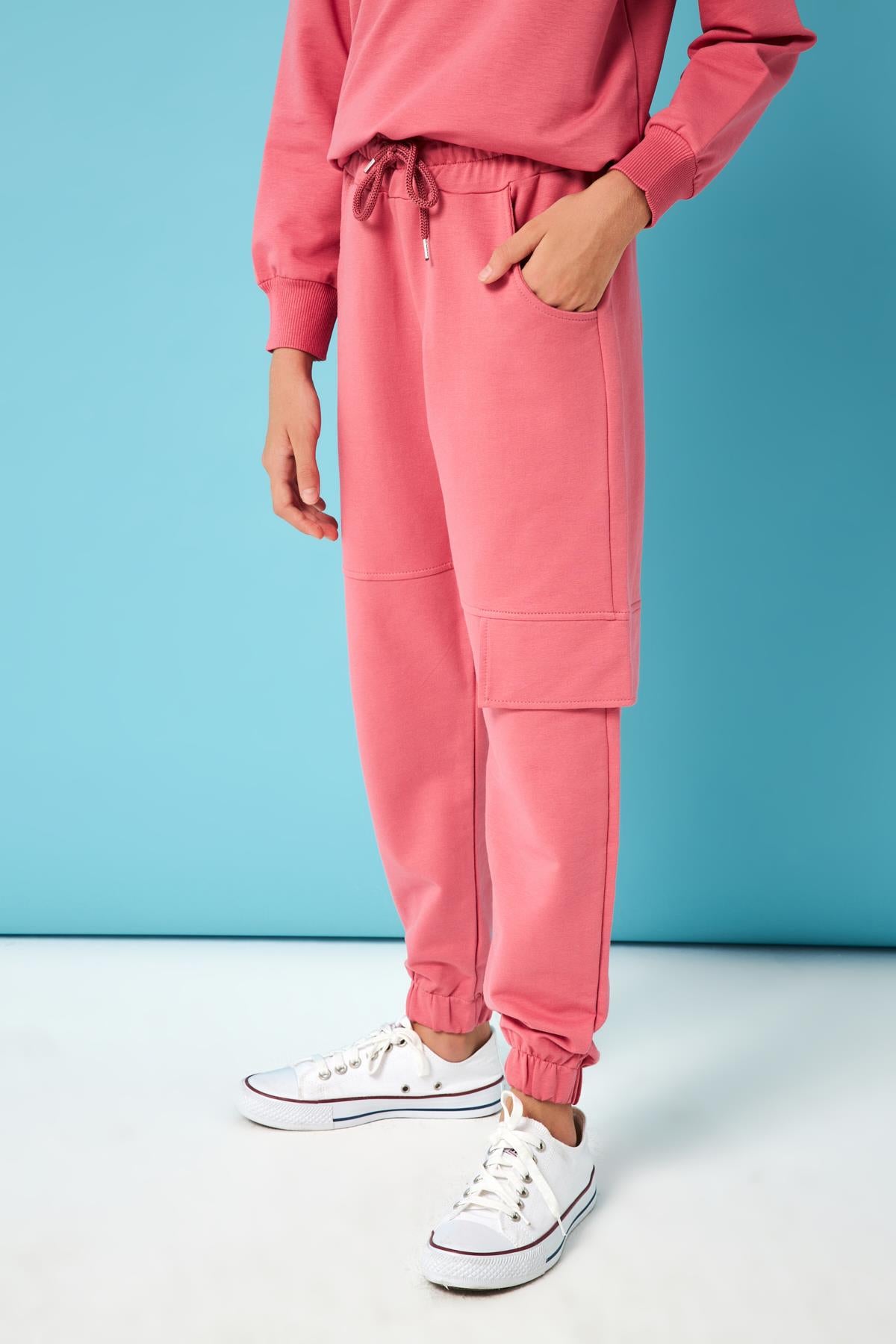 <tc>Pantalon de jogging fille avec détails de capuchon de poche</tc>