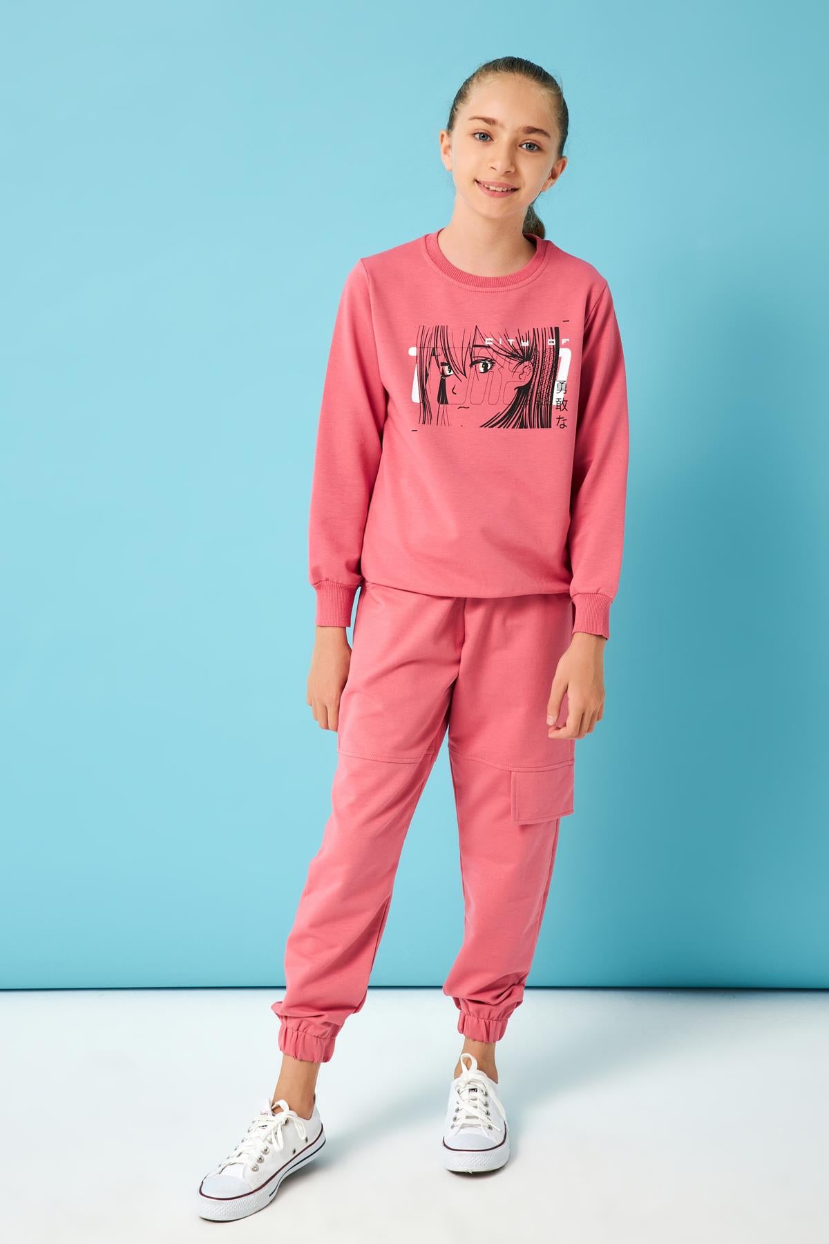 <tc>Sweatshirt fille avec imprimé "City of"</tc>