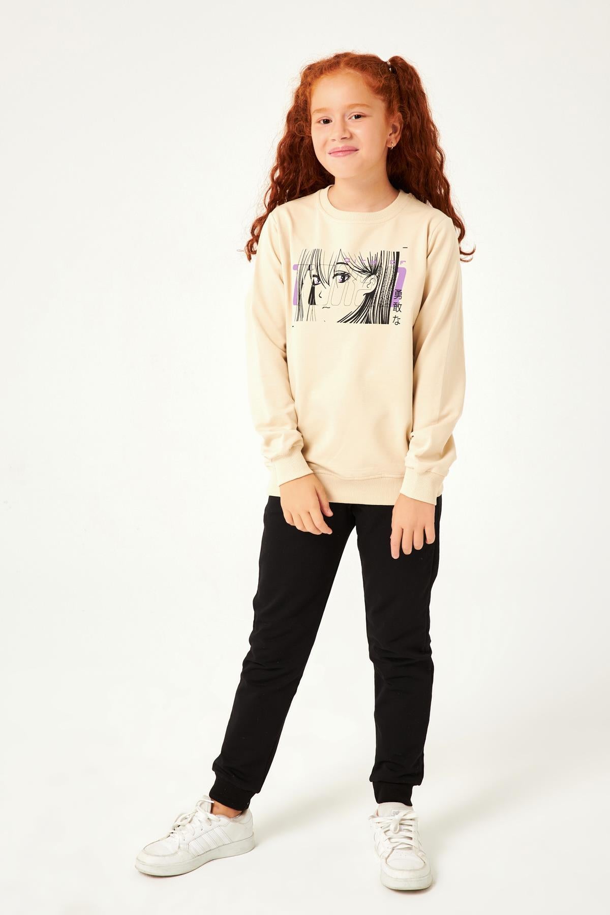 <tc>Sweatshirt fille avec imprimé "City of"</tc>