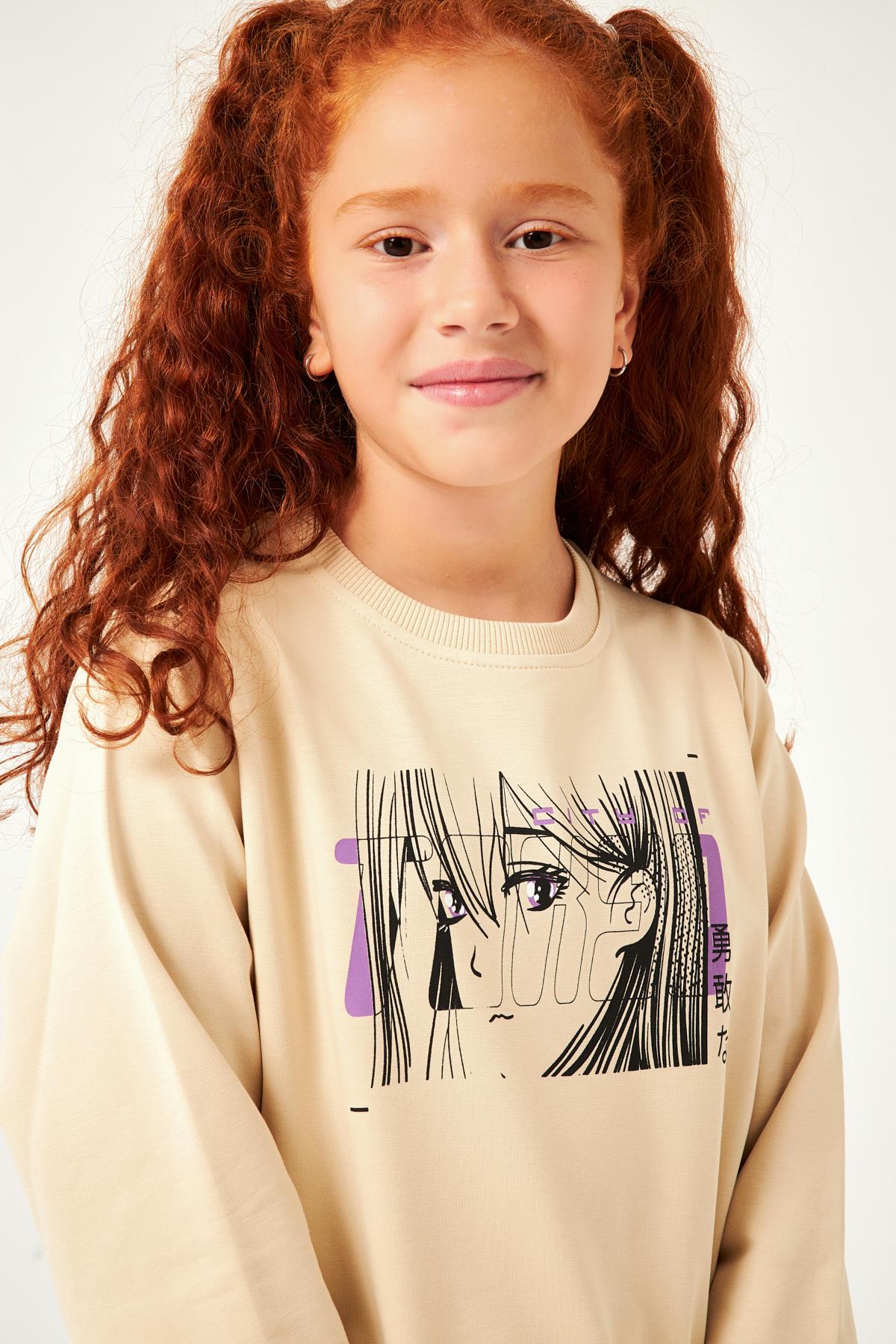 <tc>Sweatshirt fille avec imprimé "City of"</tc>