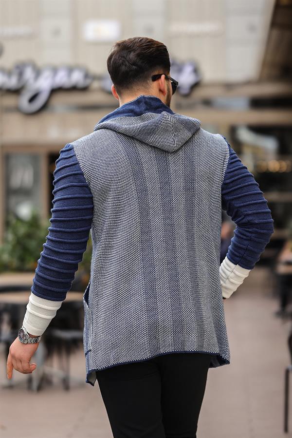 <tc>كارديجان رجالي تريكو كاجوال - باكمام مزخرفة - مزود بغطاء للرأس وجيوب</tc>