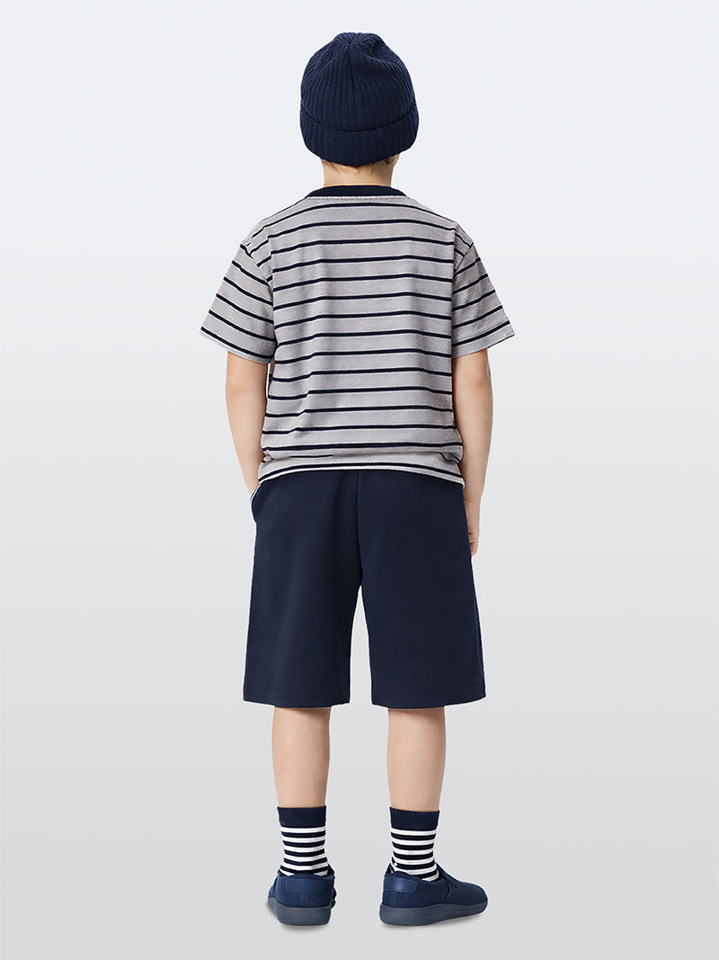 Ensemble garçon 2 pièces t-shirt rayé et short motif pirate – Style fun et confortable