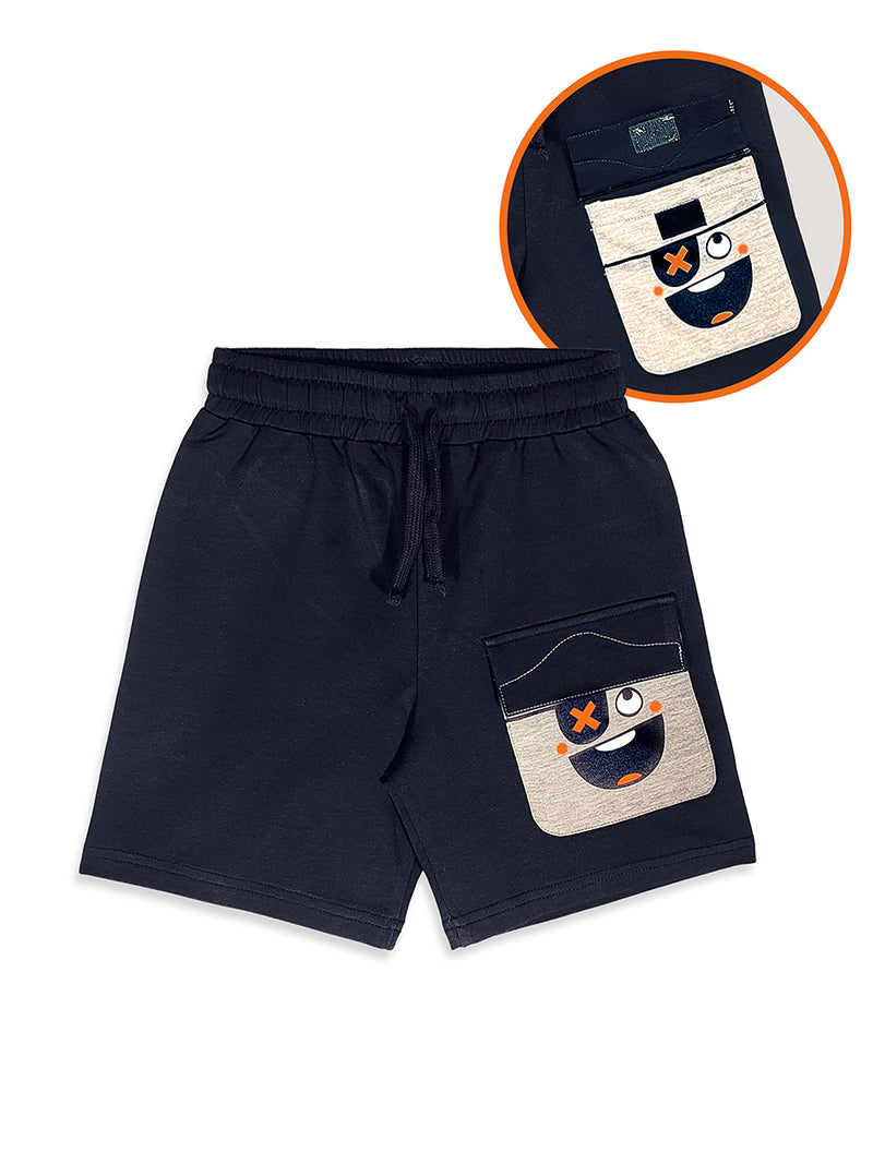Ensemble garçon 2 pièces t-shirt rayé et short motif pirate – Style fun et confortable