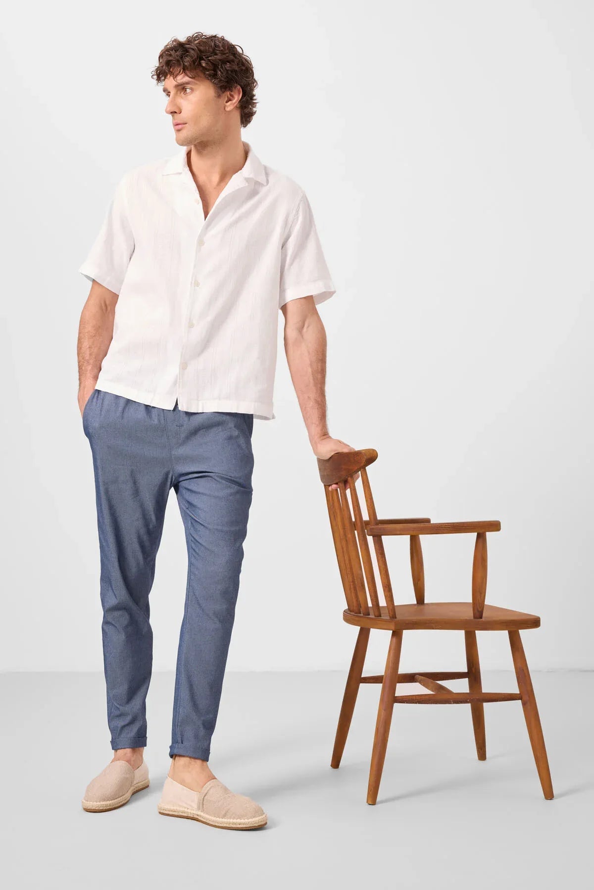 pantalon chino homme léger extensible coupe standard- 82178 - Justyol