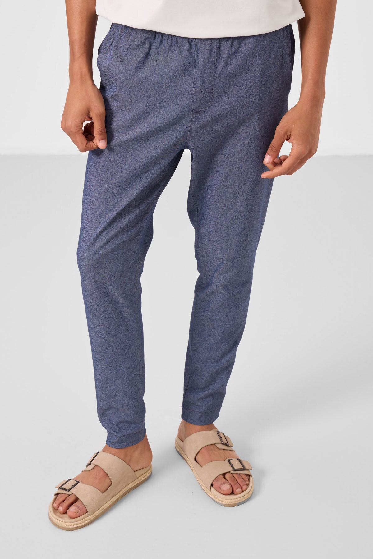 standart fit dokuma hafif esnek chino erkek pantolon - 82180 - Justyol