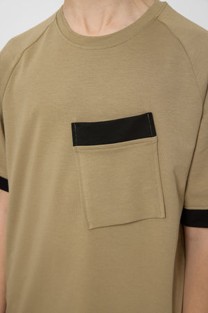 pamuklu yumuşak dokulu oversize cep detayli erkek çocuk t-shirt - 11295 - Justyol