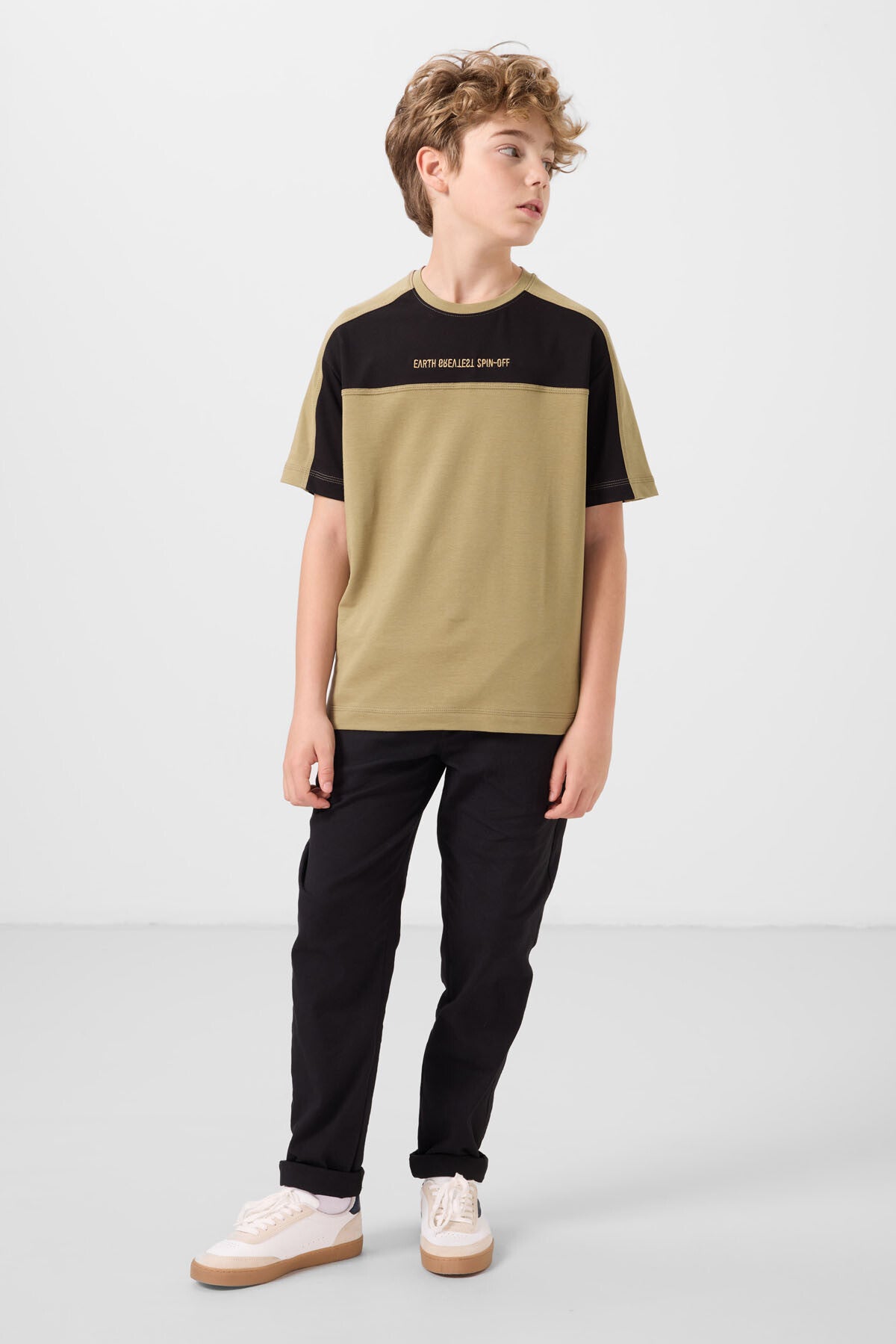 T-shirt Garçon Oversize en Coton Doux avec Broderie - 11290